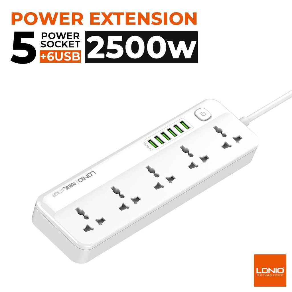 LDNIO موزع كهرباء عالمي بخمسة منافذ SC5614