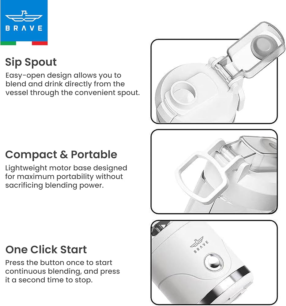 BRAVE Portable Rechargeable Blender 650ml | خلاط بريف المحمول القابل للشحن 650 مل