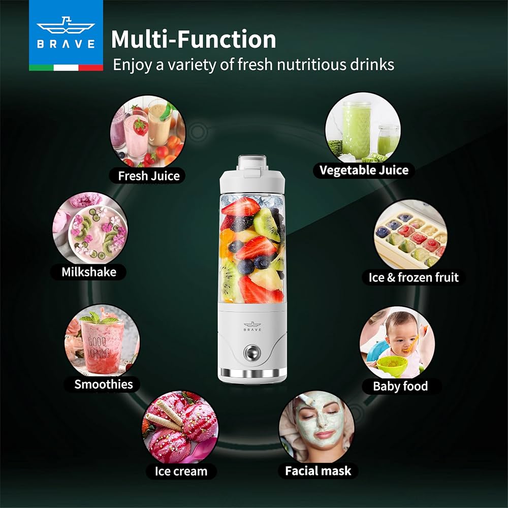 BRAVE Portable Rechargeable Blender 650ml | خلاط بريف المحمول القابل للشحن 650 مل