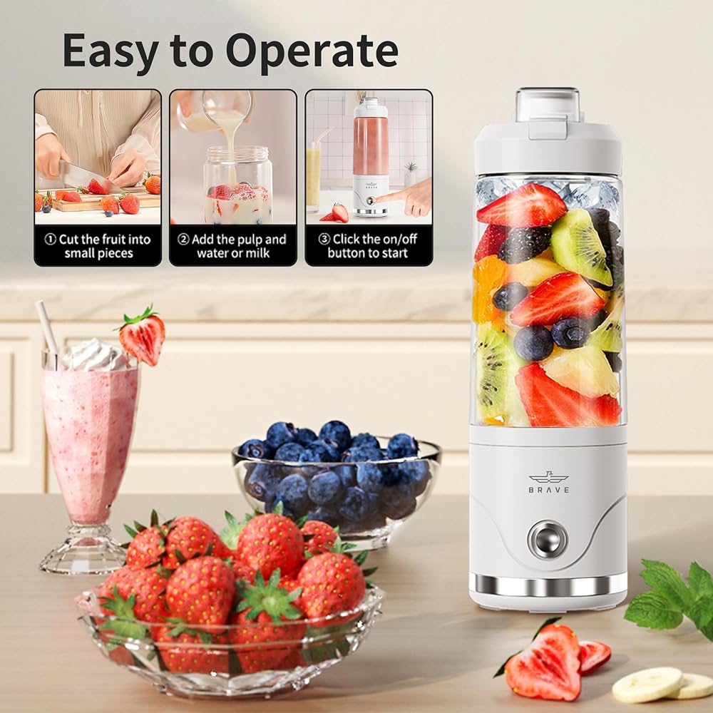 BRAVE Portable Rechargeable Blender 650ml | خلاط بريف المحمول القابل للشحن 650 مل