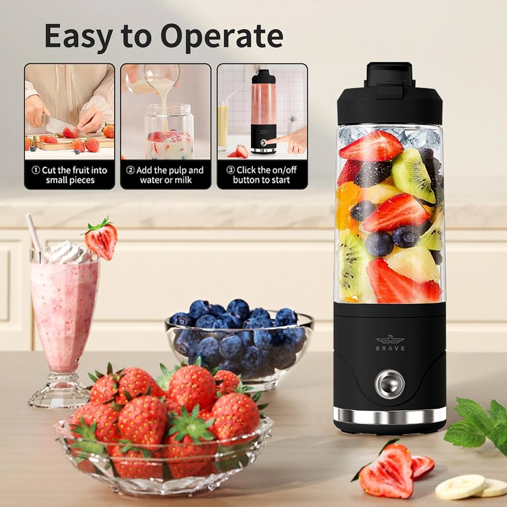 BRAVE Portable Rechargeable Blender 650ml | خلاط بريف المحمول القابل للشحن 650 مل