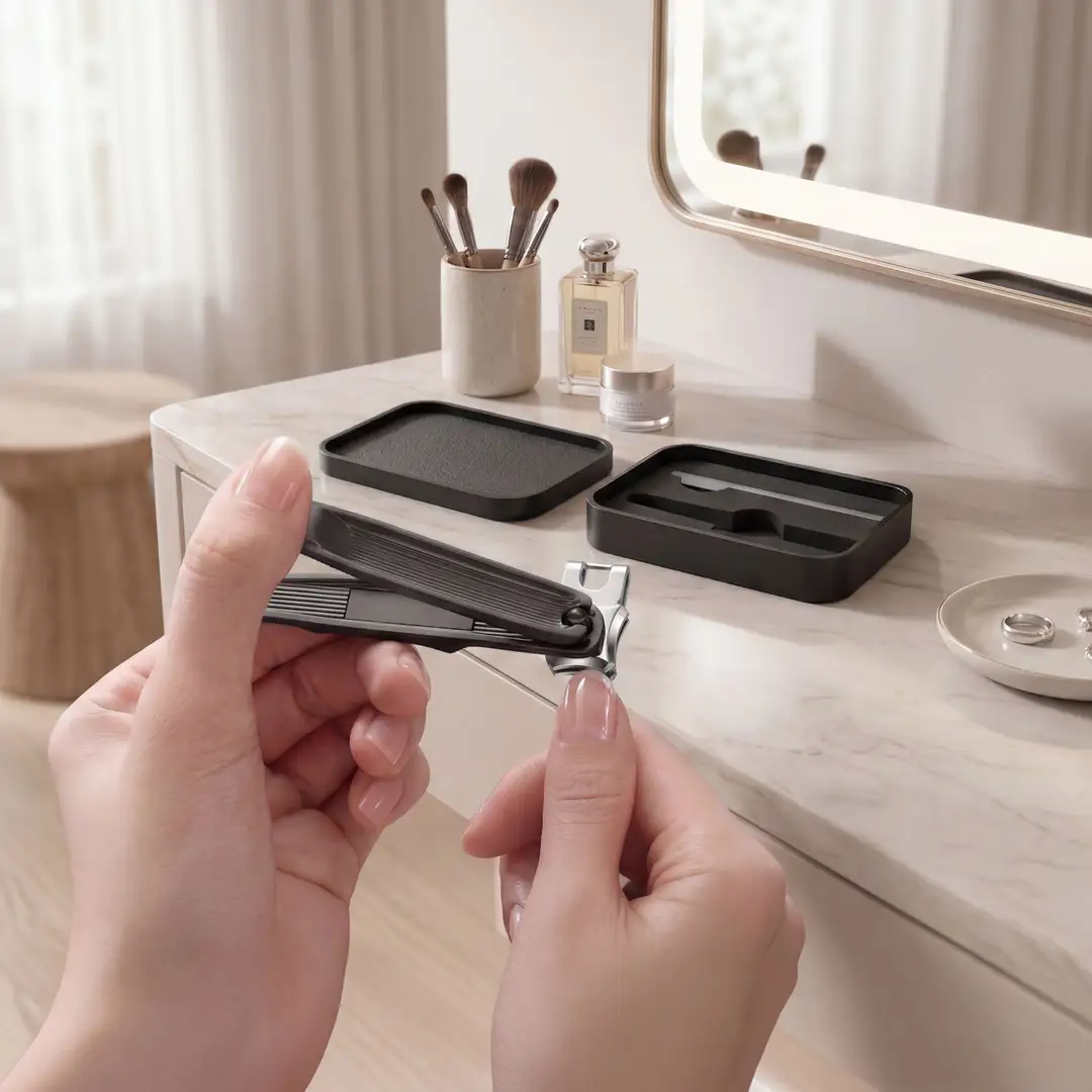 Porodo Lifestyle Hona Ergonomic Nail Clipper with Nail File & Carrying Box - Grey