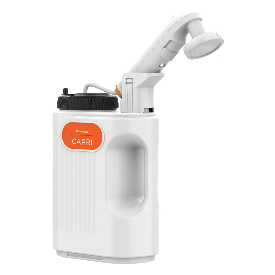 Porodo Lifestyle Capri Portable Rechargeable Bidet with Dual-Head Precision Cleaning - White