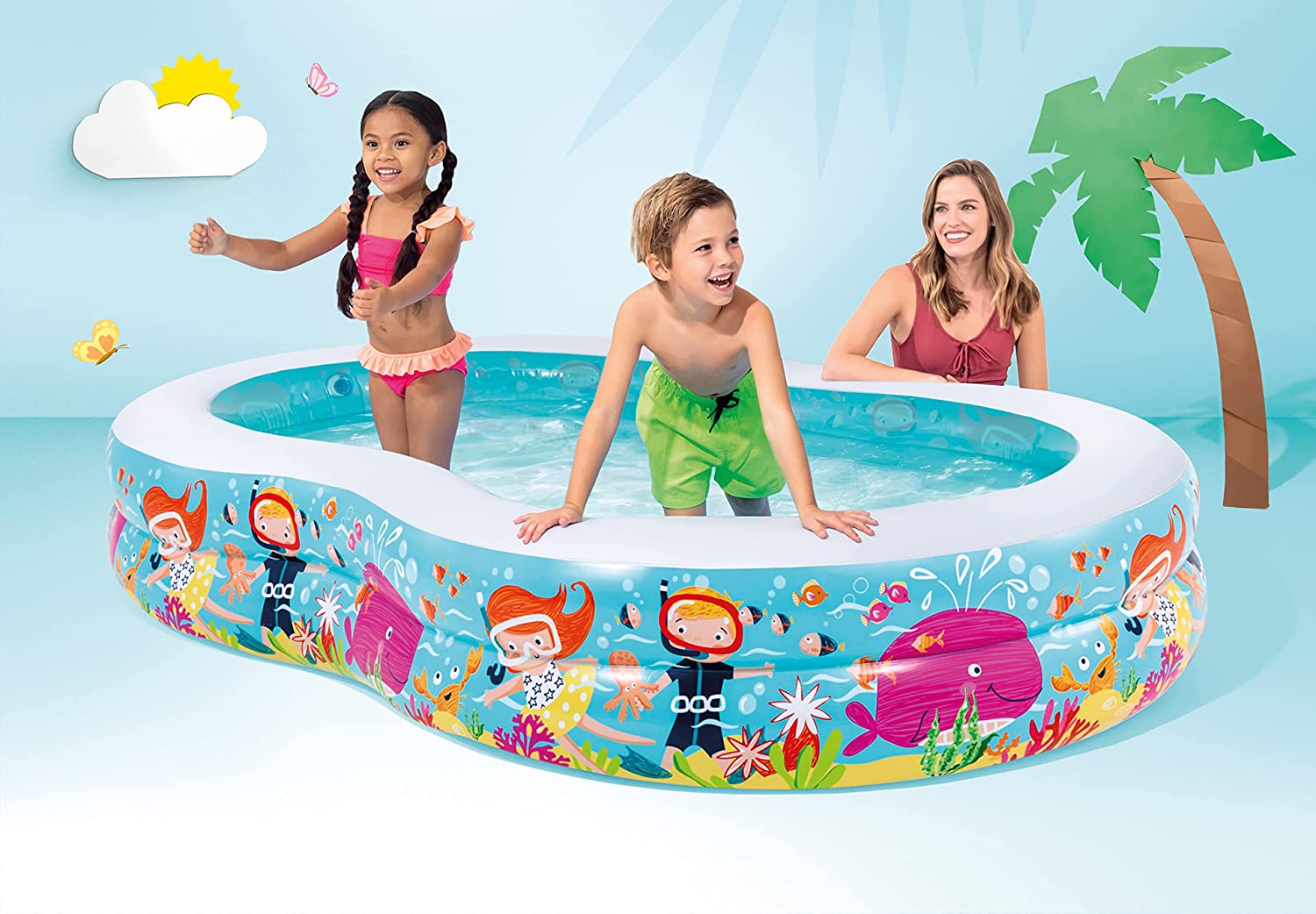استمتع بأجواء الصيف مع حوض سباحة Intex Swim Center Paradise Seaside