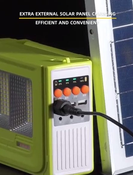 مكبر صوت بلوتوث خارجي مع إضاءة يعمل بالطاقة الشمسية