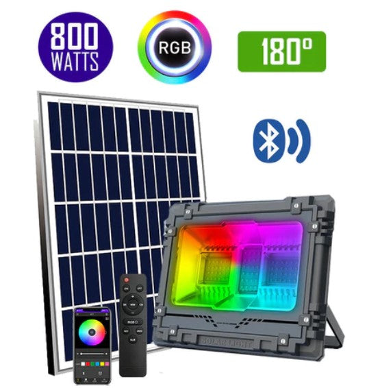 كشاف LED RGB يعمل بالطاقة الشمسية
