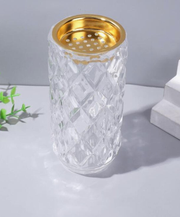 مبخرة بخور الطراز الاوروبي زجاج كرستال شكل الماس مستدير زجاج