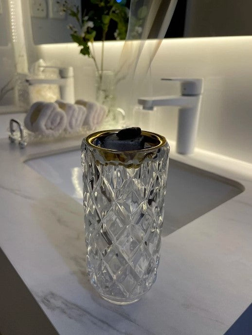 مبخرة بخور الطراز الاوروبي زجاج كرستال شكل الماس مستدير زجاج