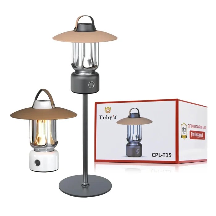 Toby's CPL-T15 Camping Lantern 3 Lighting Modes Multiple Power Supply Options