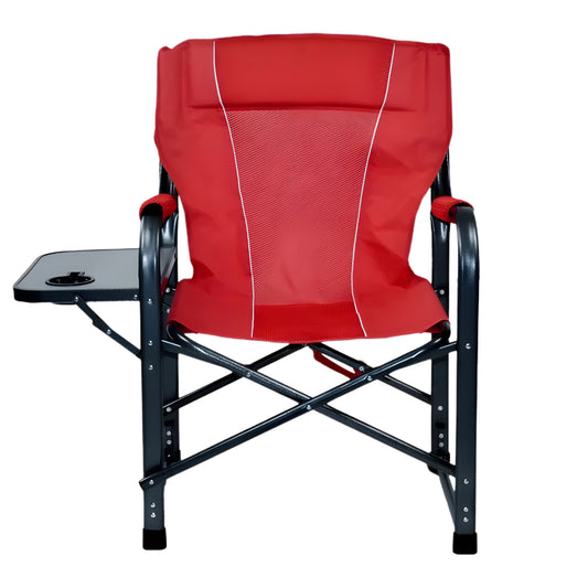 Folding Camping Chair with Side Table – Portable Heavy Duty Outdoor Chair (Red) ALOMAIRI