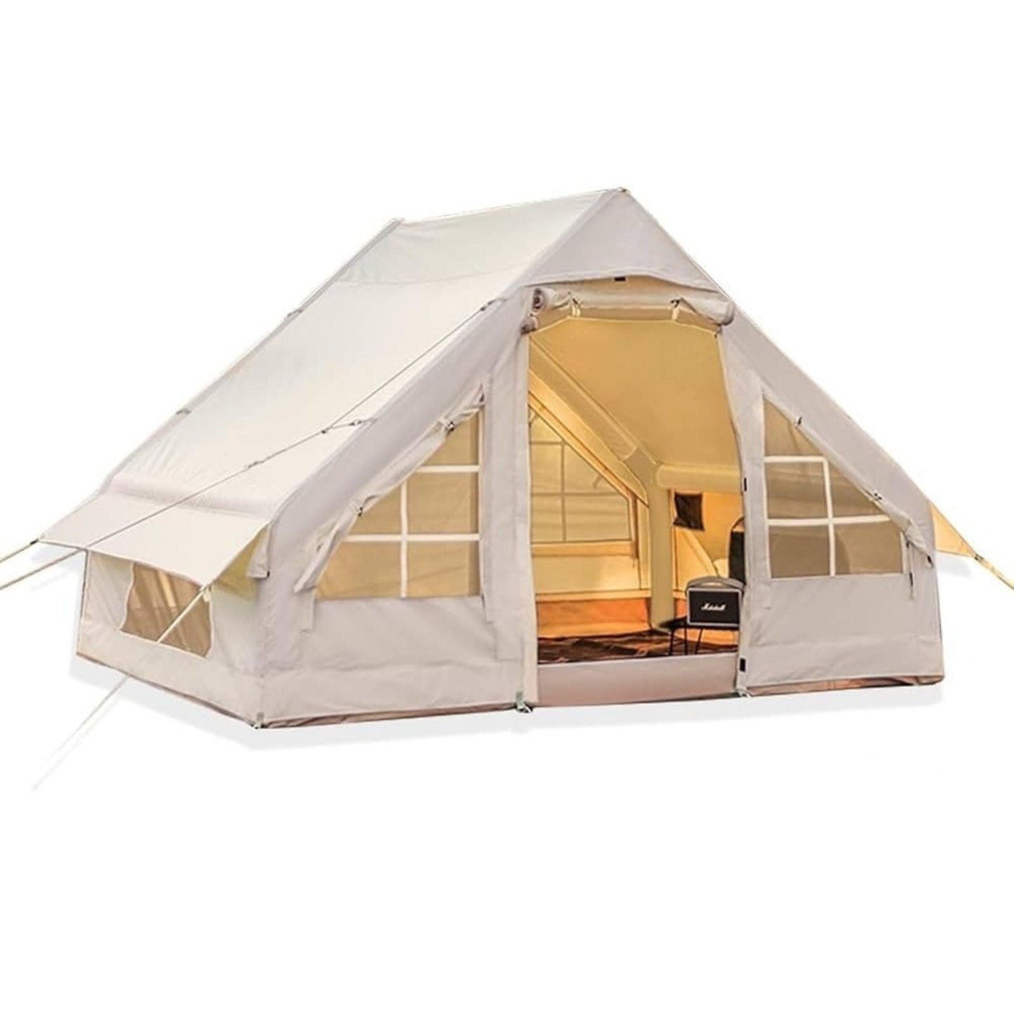 Inflatable Camping Tent for 4–6 People – 4 Season Waterproof Glamping Air Tent – Easy Setup Blow-Up Hot Tent (2×3 m) ALOMAIRI