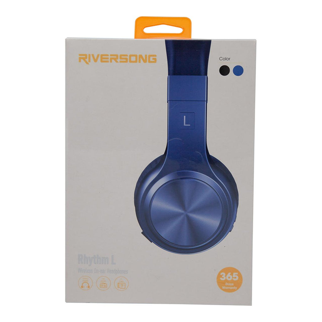 سماعات رأس لاسلكية على الأذن Riversong Rhythm L، موديل EA33، باللون الأزرق.