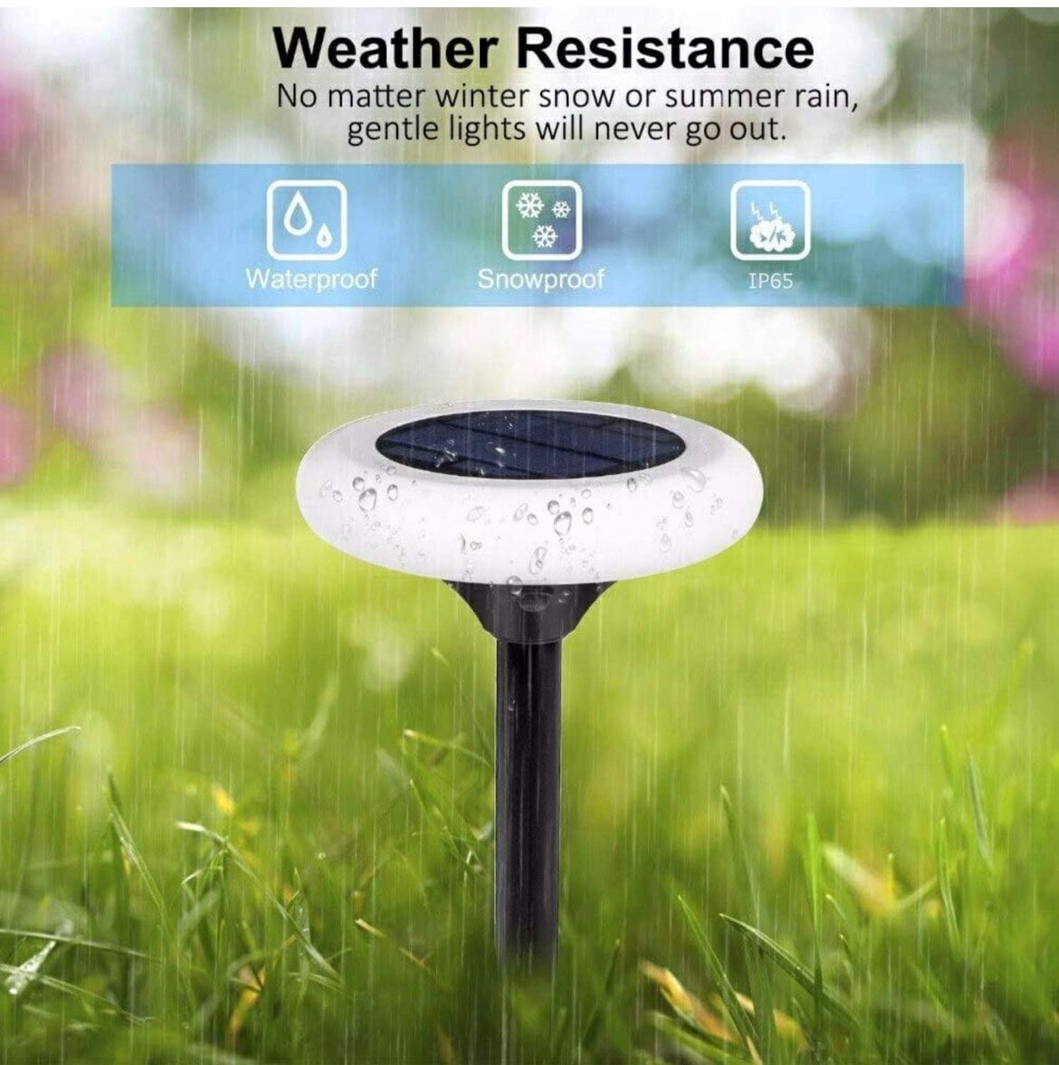 مصباح LED مقاوم للماء على شكل قرص يعمل بالطاقة الشمسية من Hardoll (أسود، 12 × 12 × 44 سم)