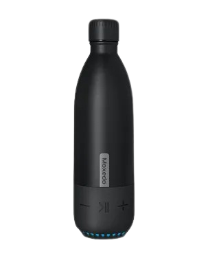 زجاجة موكسيدو ستانلس ستيل مع مكبر صوت بلوتوث - أسود