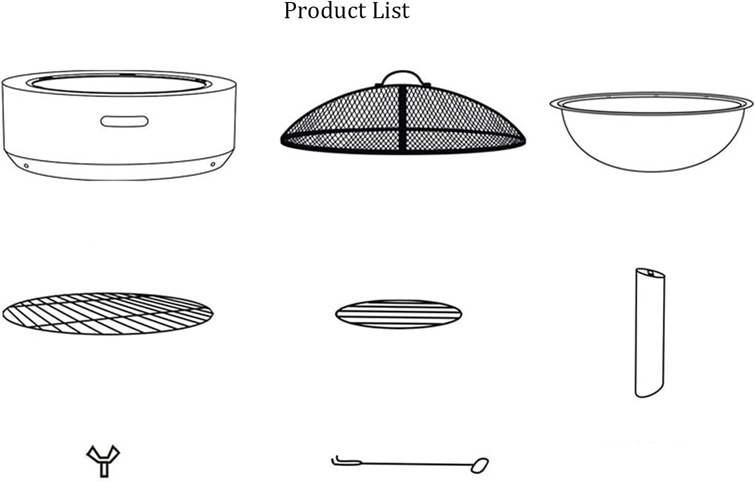 Outdoor Fire Pit & Charcoal Grill – Decorative Stone-Look Brazier (59×59×59cm) ALOMAIRI
