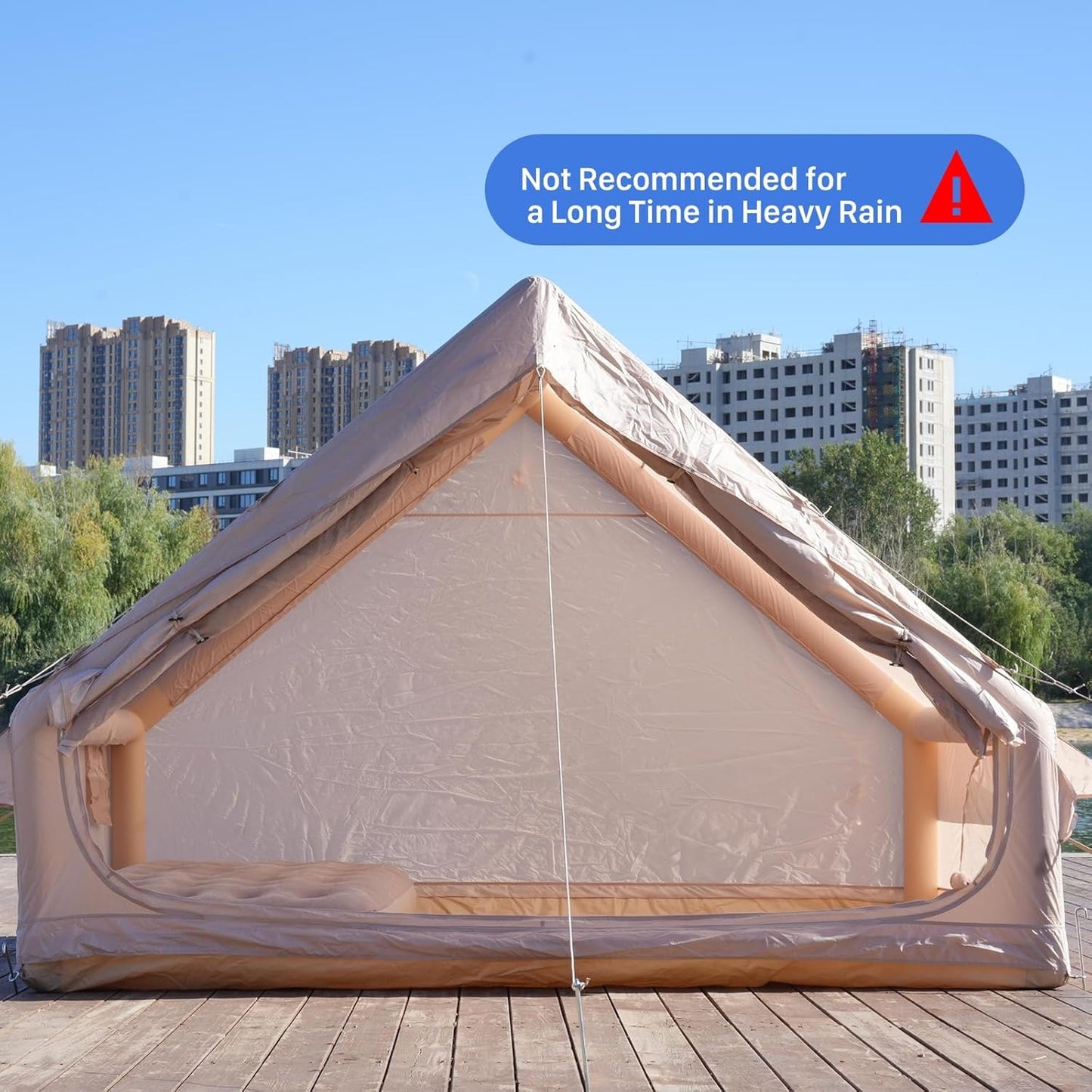 Inflatable Camping Tent for 4–6 People – 4 Season Waterproof Glamping Air Tent – Easy Setup Blow-Up Hot Tent (2×3 m) ALOMAIRI