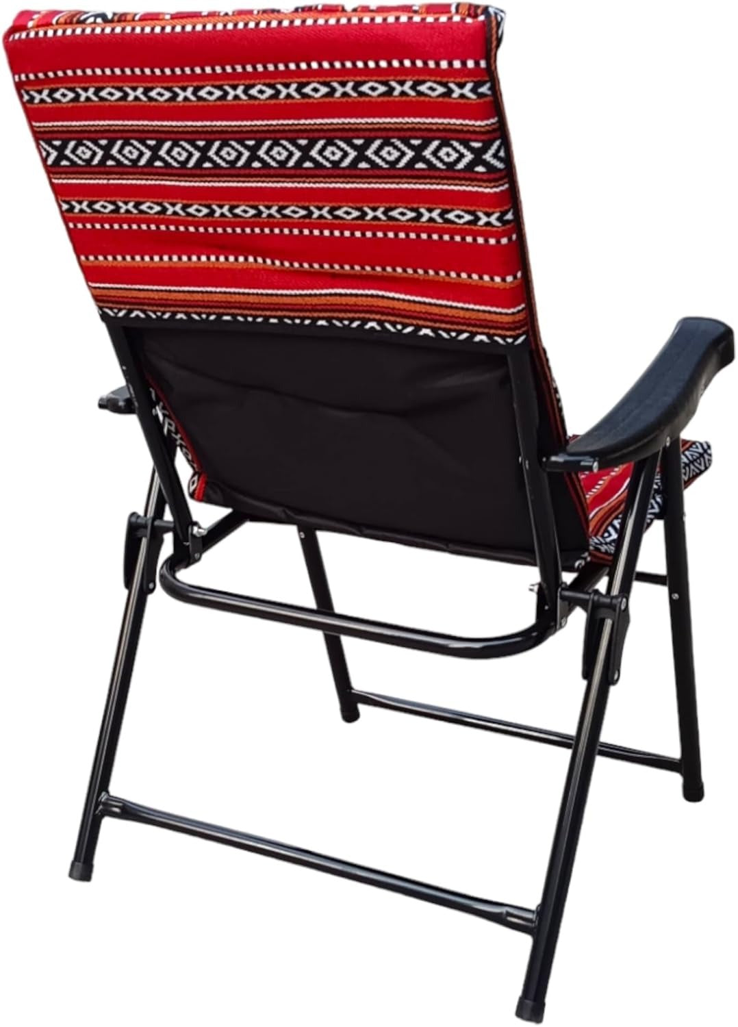 GO2CAMPS Foldable Camping Chair with Cushion – Heavy Duty Sadu Red Design | Portable Outdoor Travel & Beach Chair ALOMAIRI