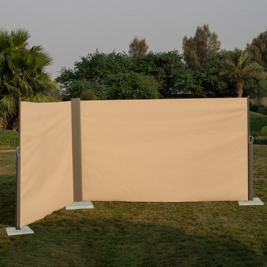 Kashta – Retractable Side Awning 2 Panels (6m × 1.8m) + Marble Support Base (50×50×3cm) ALOMAIRI