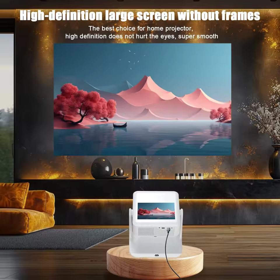 بروجيكتور C3 الذكي بدقة 4K مع شاشة لمس وجهاز لوحي بنظام Android 11 وWiFi 5G ومكبر صوت مدمج ALOMAIRI