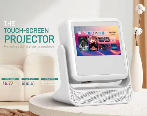 بروجيكتور C3 الذكي بدقة 4K مع شاشة لمس وجهاز لوحي بنظام Android 11 وWiFi 5G ومكبر صوت مدمج ALOMAIRI