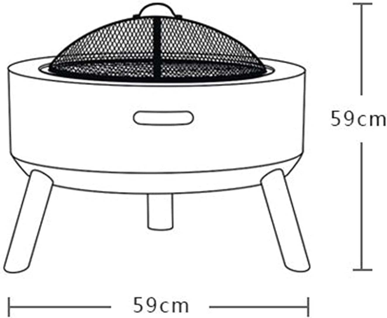 Outdoor Fire Pit & Charcoal Grill – Decorative Stone-Look Brazier (59×59×59cm) ALOMAIRI